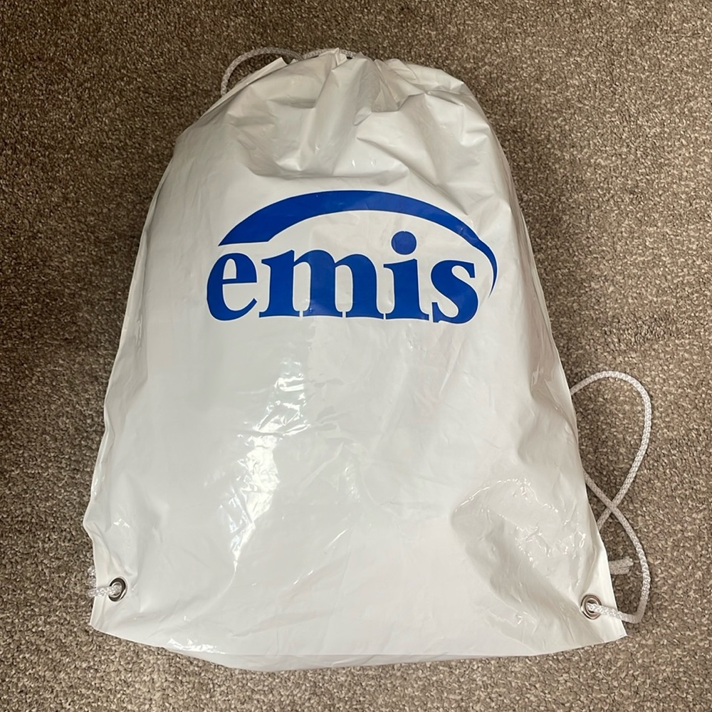 EMIS plastic bag, backpack
